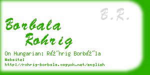 borbala rohrig business card